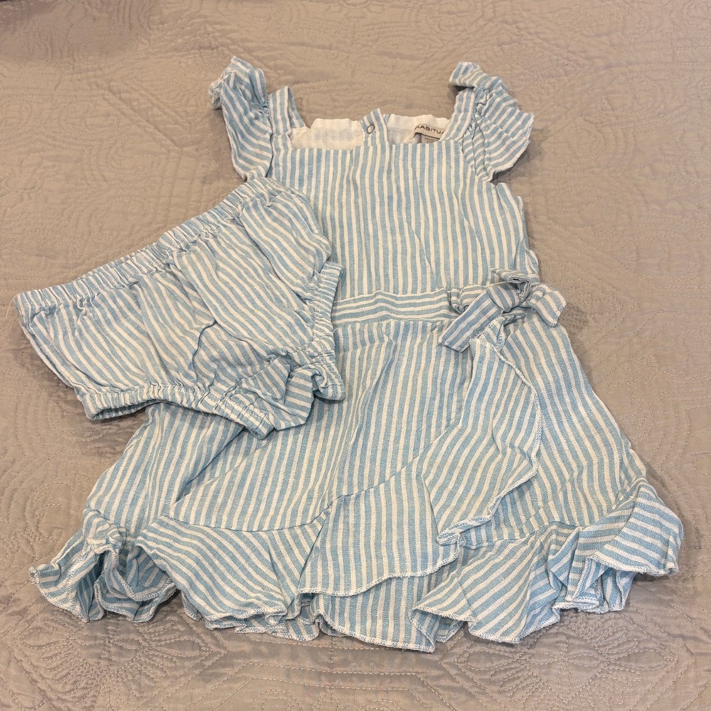 Habitual | Blue and White Striped Baby Dress Set | 24 month